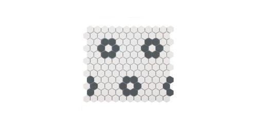 Gotham Hex 1" White with Black Heavy