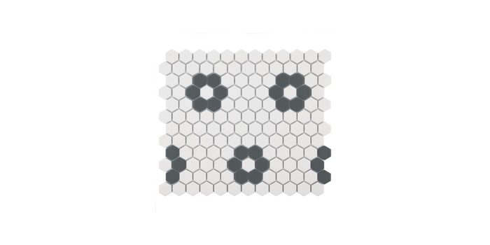 Gotham Hex 1" White with Black Heavy