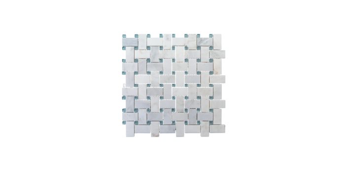 Basketweave Carrara Blue Glass