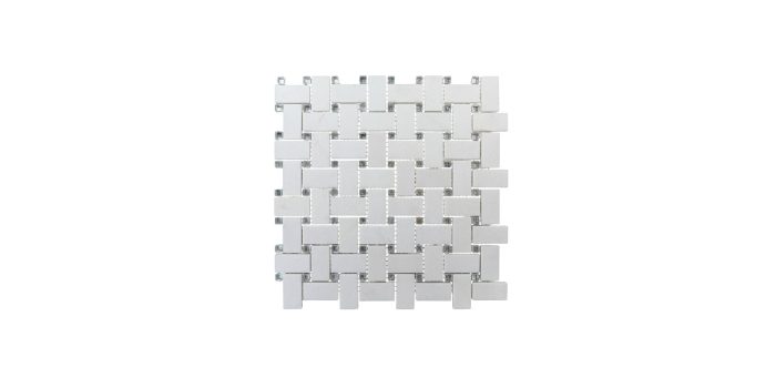 Basketweave Carrara Silver Glass