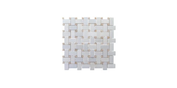 Basketweave Crema White