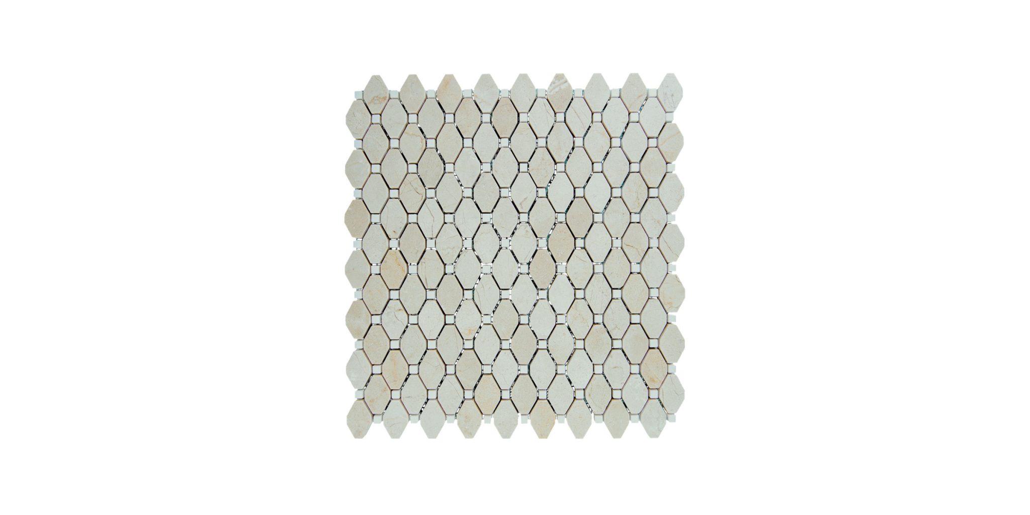 Charlotte Thassos Crema Beige Mosaic Tile Tez Marble