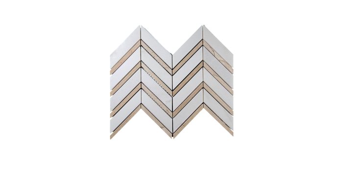 Chevron Thassos Crema Marfil