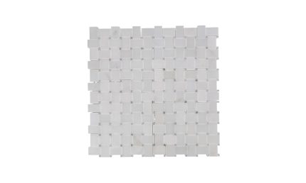 Micro Basketweave White Carrara