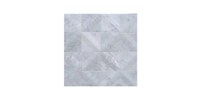 Raised Diamond White Carrara