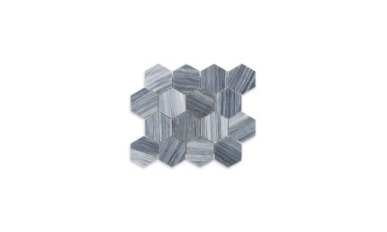 Bardiglio Veincut Marble Hexagon 3″ Polished