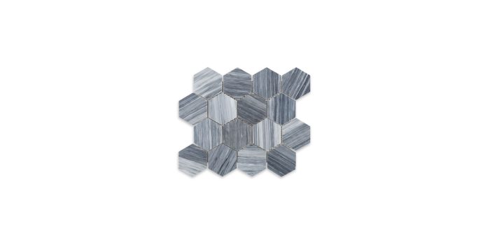 Bardiglio Veincut Marble Hexagon 3″ Polished