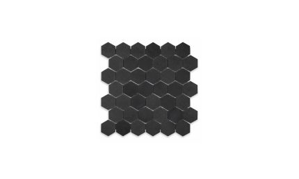 Basalt Black Basalt Hexagon 2″ Honed