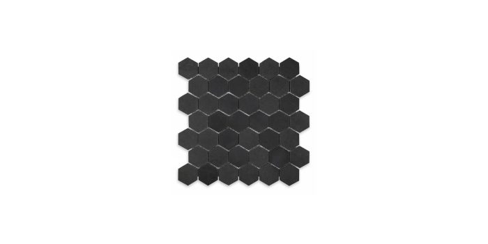 Basalt Black Basalt Hexagon 2″ Honed