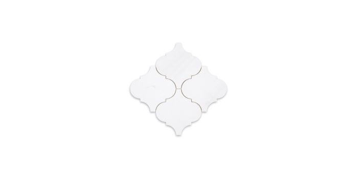 Bianco Dolomite Marble Arabesque 6″ x 6″