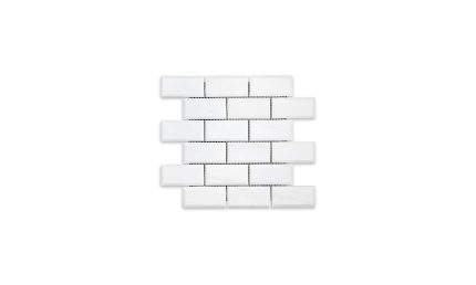 Bianco Dolomite Marble Brick 2″ X 4″ Beveled