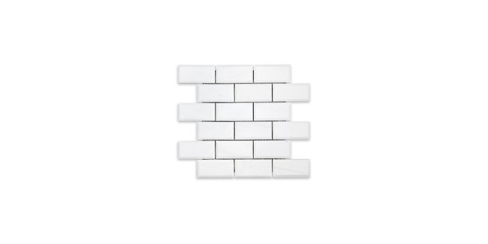 Bianco Dolomite Marble Brick 2″ X 4″ Beveled