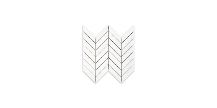 Bianco Dolomite Marble Chevron 1″ X 4″