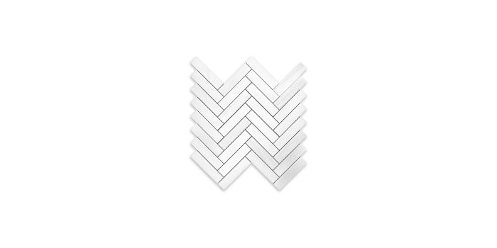 Bianco Dolomite Marble Herringbone 1″ X 4″