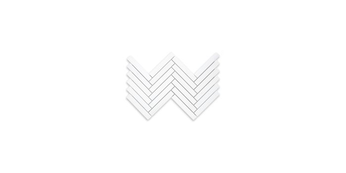 Bianco Dolomite Marble Herringbone 1″ X 6″