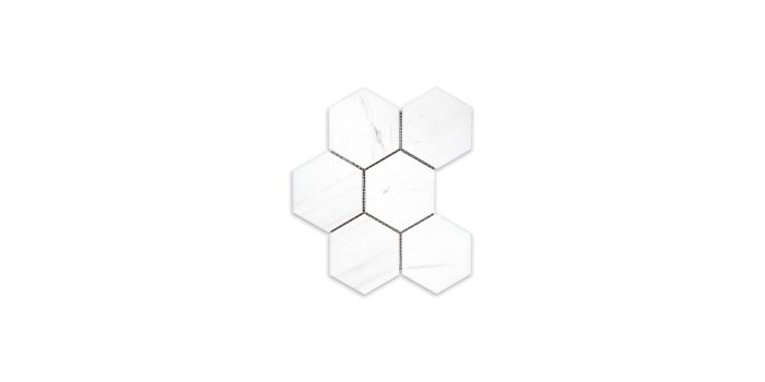 Bianco Dolomite Marble Hexagon 4″