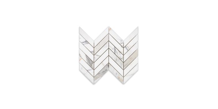 Calacatta Gold Marble Chevron 1″ X 4″