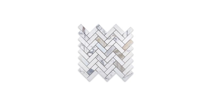 Calacatta Gold Marble Herringbone 1″ X 3″