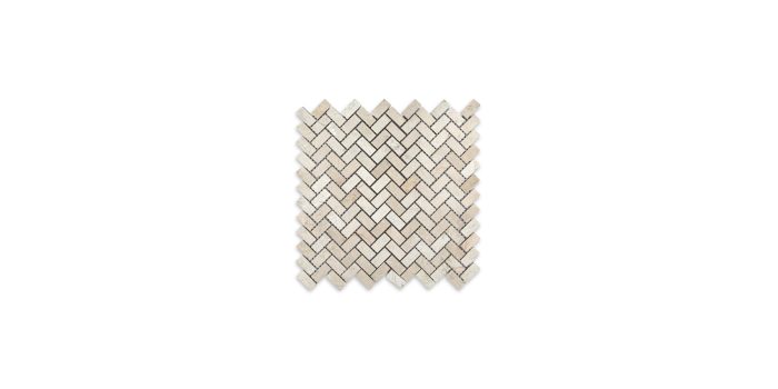 Crema Marfil Marble Herringbone 5/8″ X 1-1/4″