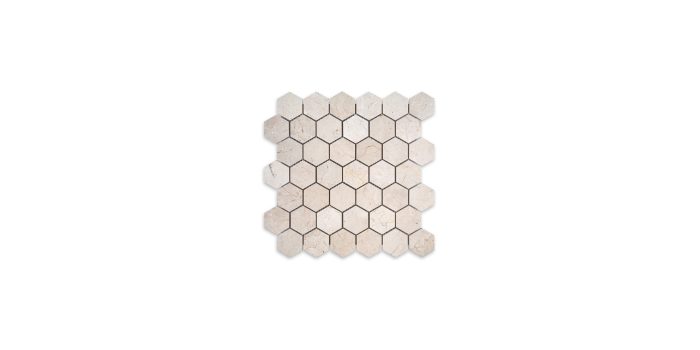 Crema Marfil Marble Hexagon 2″