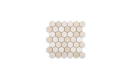 Crema Marfil Marble Hexagon 2″ Blend