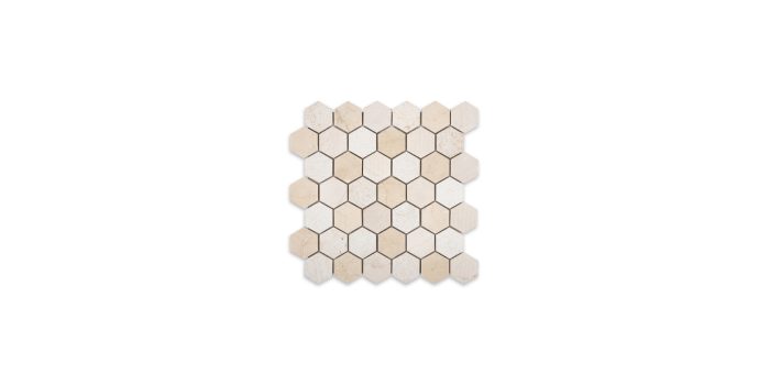 Crema Marfil Marble Hexagon 2″ Blend