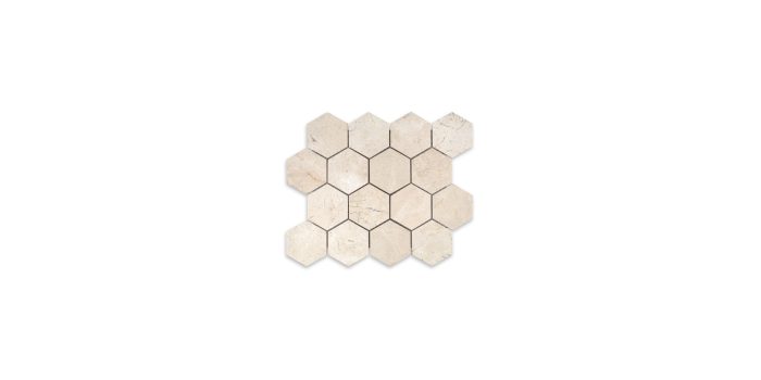 Crema Marfil Marble Hexagon 3″