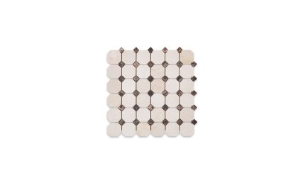 Crema Marfil Marble Octagon with Brown Dot