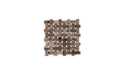 Emperador Dark Basketweave Crema Marfil Dot