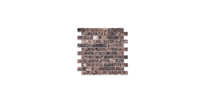 Emperador Dark Marble Brick 1″ X 2″ Tumbled