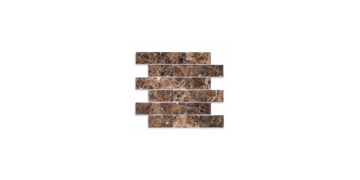 Emperador Dark Marble Brick 2″ X 4″ Beveled