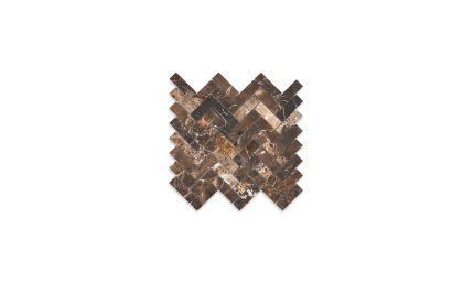 Emperador Dark Marble Herringbone 1″ X 3″