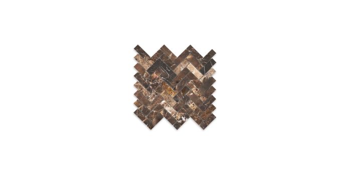 Emperador Dark Marble Herringbone 1″ X 3″