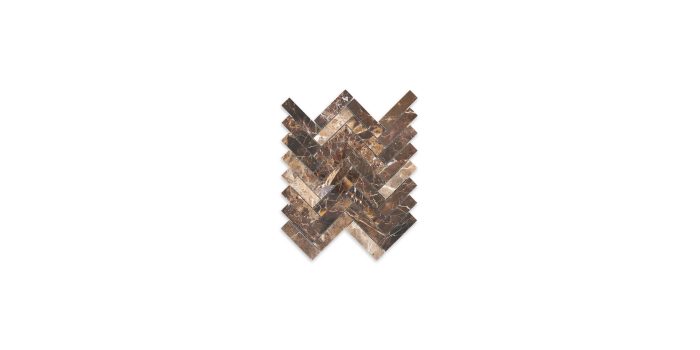 Emperador Dark Marble Herringbone 1″ X 4″ Polished