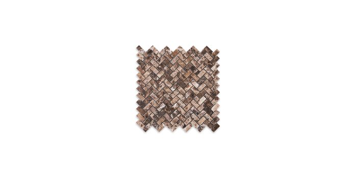 Emperador Dark Marble Herringbone 5/8″ X 1-1/4″