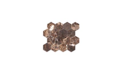 Emperador Dark Marble Hexagon 3″ Polished