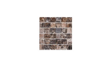 Emperador Dark Marble Square 2″ X 2″ Tumbled