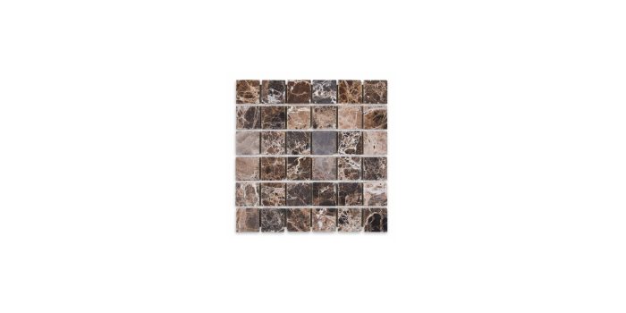 Emperador Dark Marble Square 2″ X 2″ Tumbled