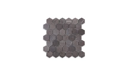 Graphite Marble Hexagon 2″