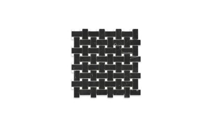 Negro Marquina Basketweave with White Dot