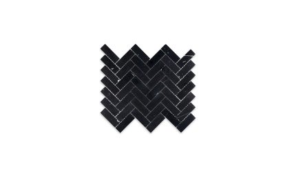 Negro Marquina Marble Herringbone 1″ X 3″