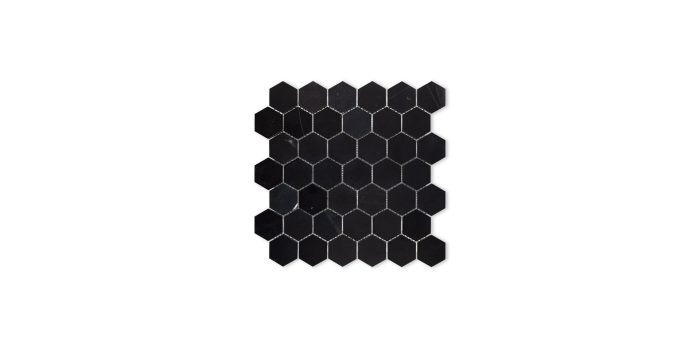 Negro Marquina Marble Hexagon 2″