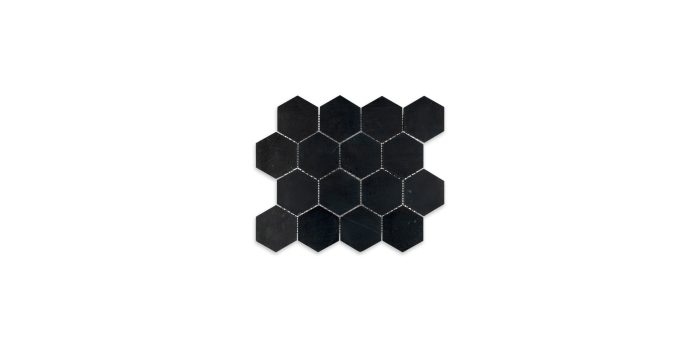 Negro Marquina Marble Hexagon 3″