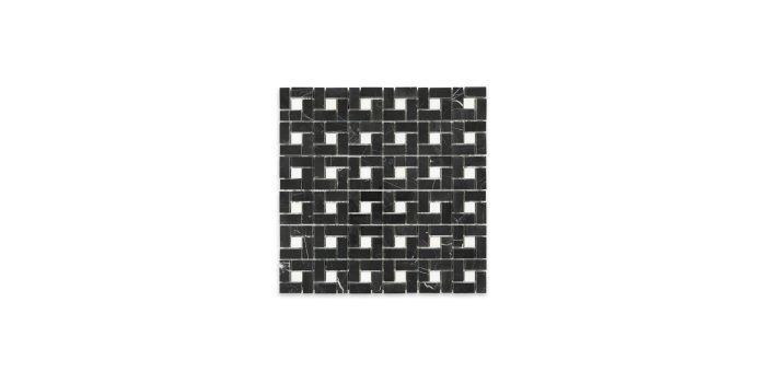 Negro Marquina Pinwheel with White Dot