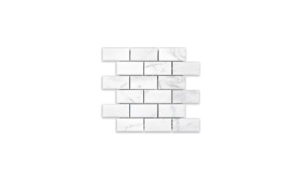 Oriental White Marble Brick 2″ X 4″ Beveled