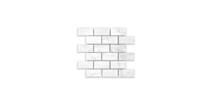 Oriental White Marble Brick 2″ X 4″ Beveled