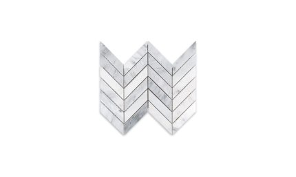 Oriental White Marble Chevron 1″ X 4″