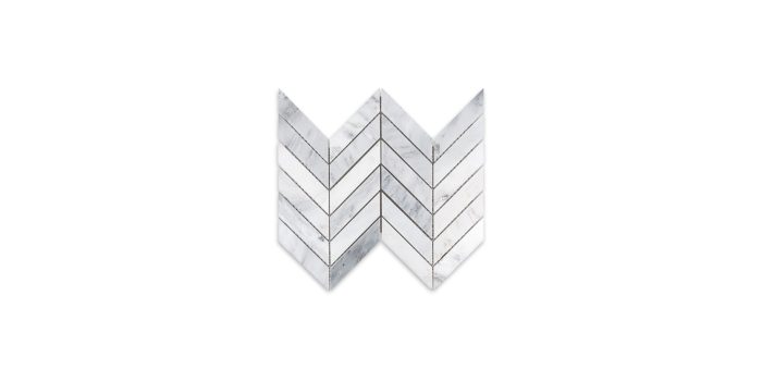 Oriental White Marble Chevron 1″ X 4″