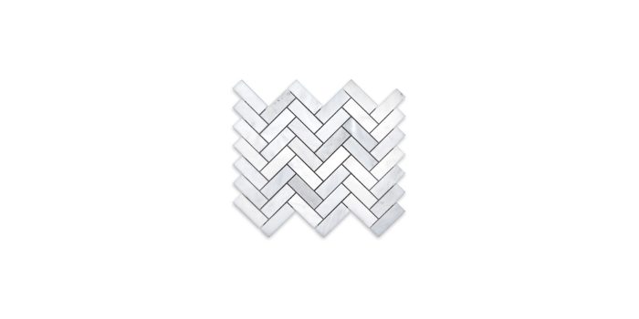 Oriental White Marble Herringbone 1″ X 3″