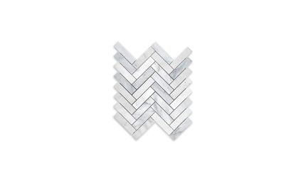 Oriental White Marble Herringbone 1″ X 4″